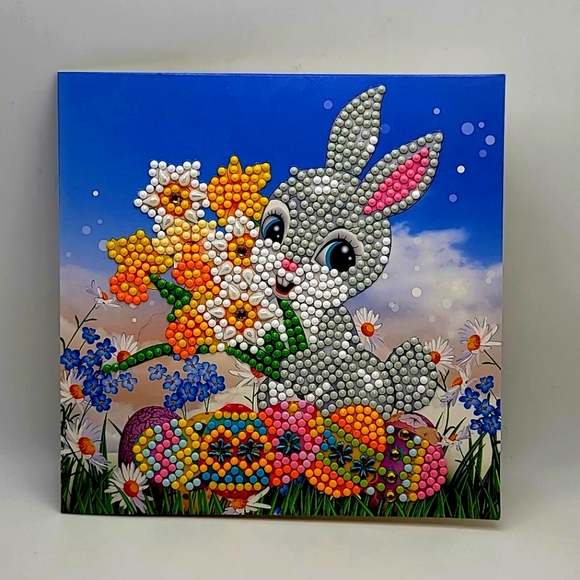 Easter Bunny Holding Flowers Easter Card 🐣 - Picture 7 of 10